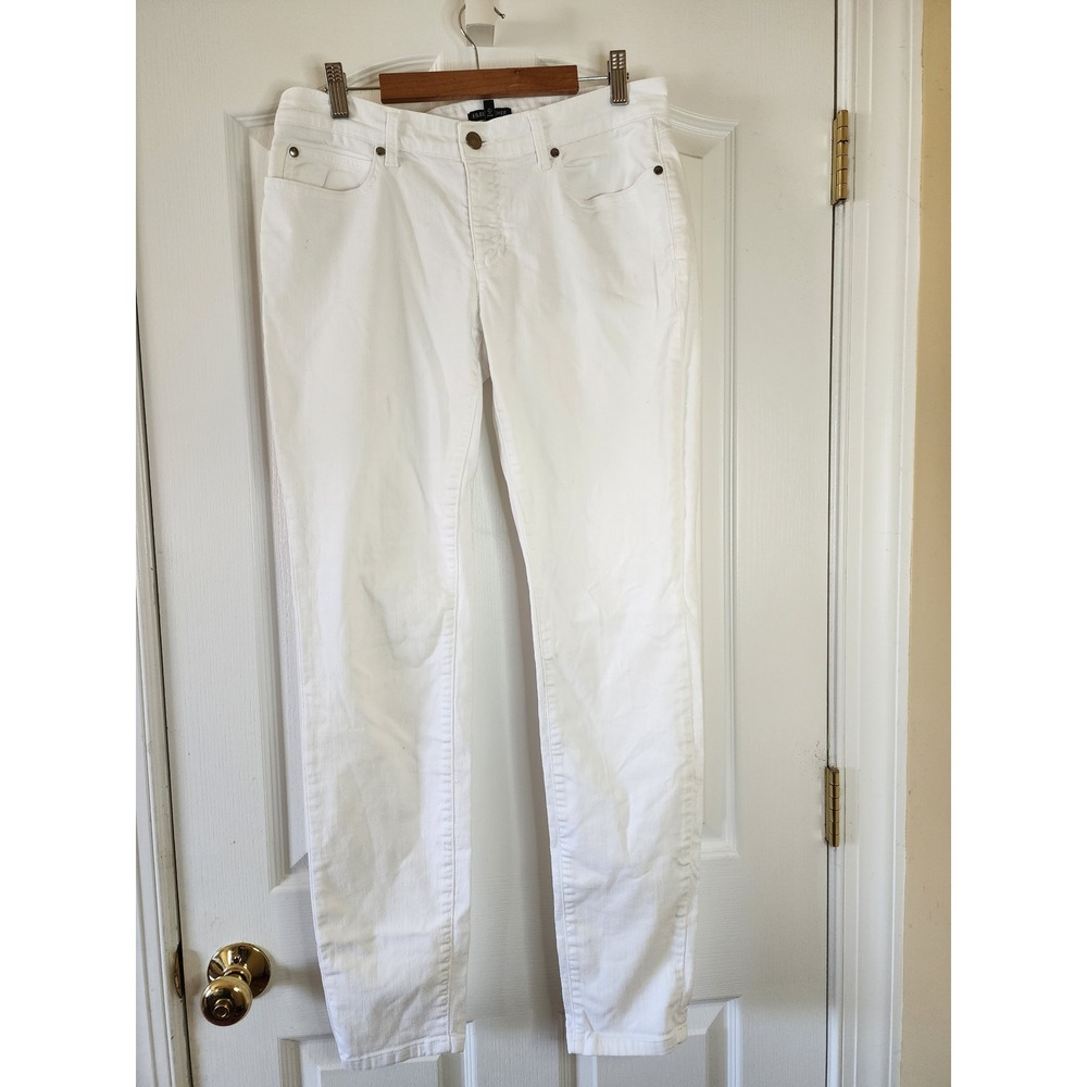 Eileen Fisher Womens White Organic Cotton Skinny Jeans Size 8 R3GDD Sustainable